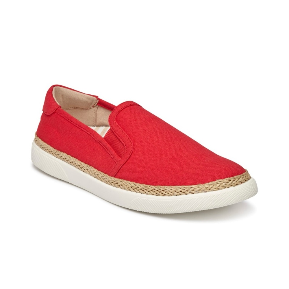 NEW Vionic Sunny Rae Slip-on Red Orthotic Comfort Canvas Sneaker Shoes Size 7.5